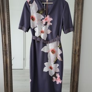 Ted Baker Bisslee Grey Floral Bodycon Dress